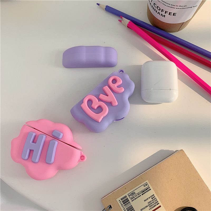 AirPod 2 Case 3D HI BYE Cloud Letter Cartoon Soft Silicone Wireless Earphone Cases For Airpods Case Cute Cover by Core Cases