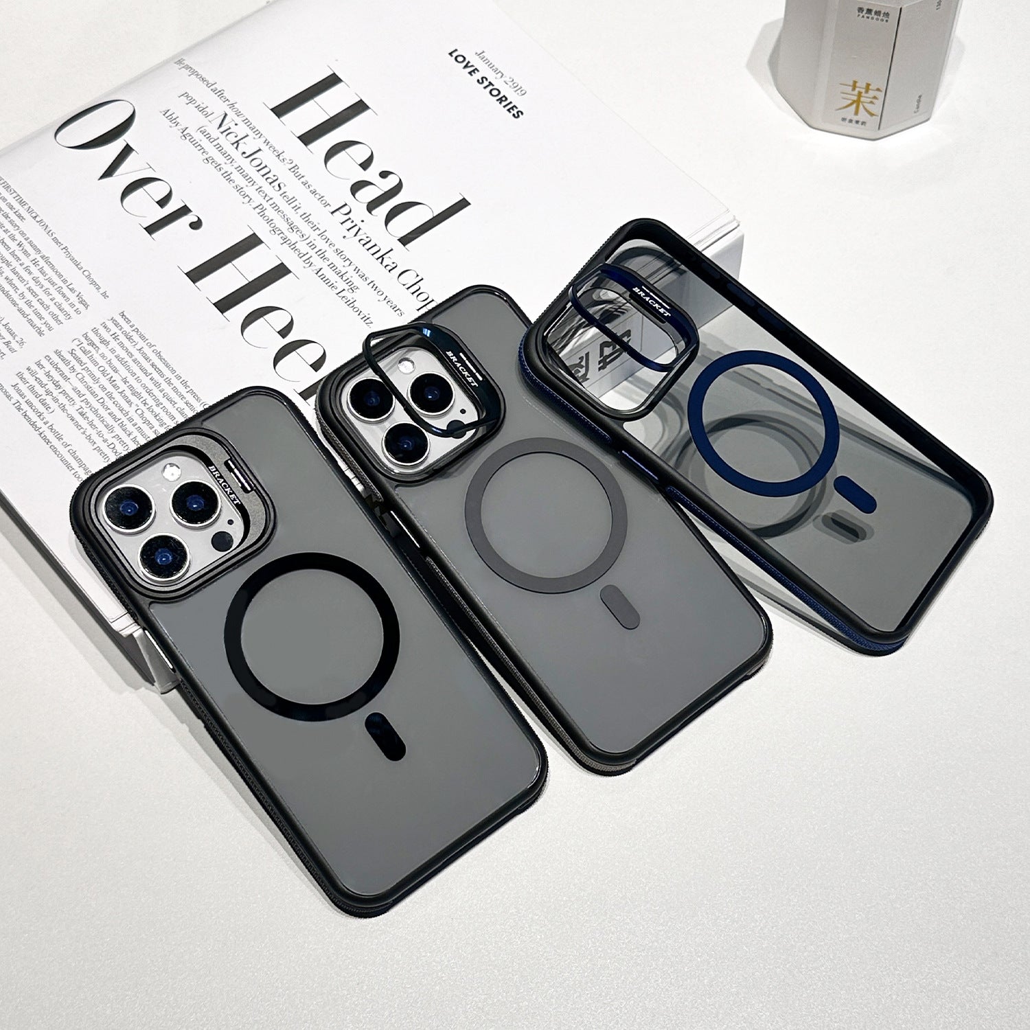 Invisible Lens Bracket Magnetic Phone Case Shockproof Drop Proof
