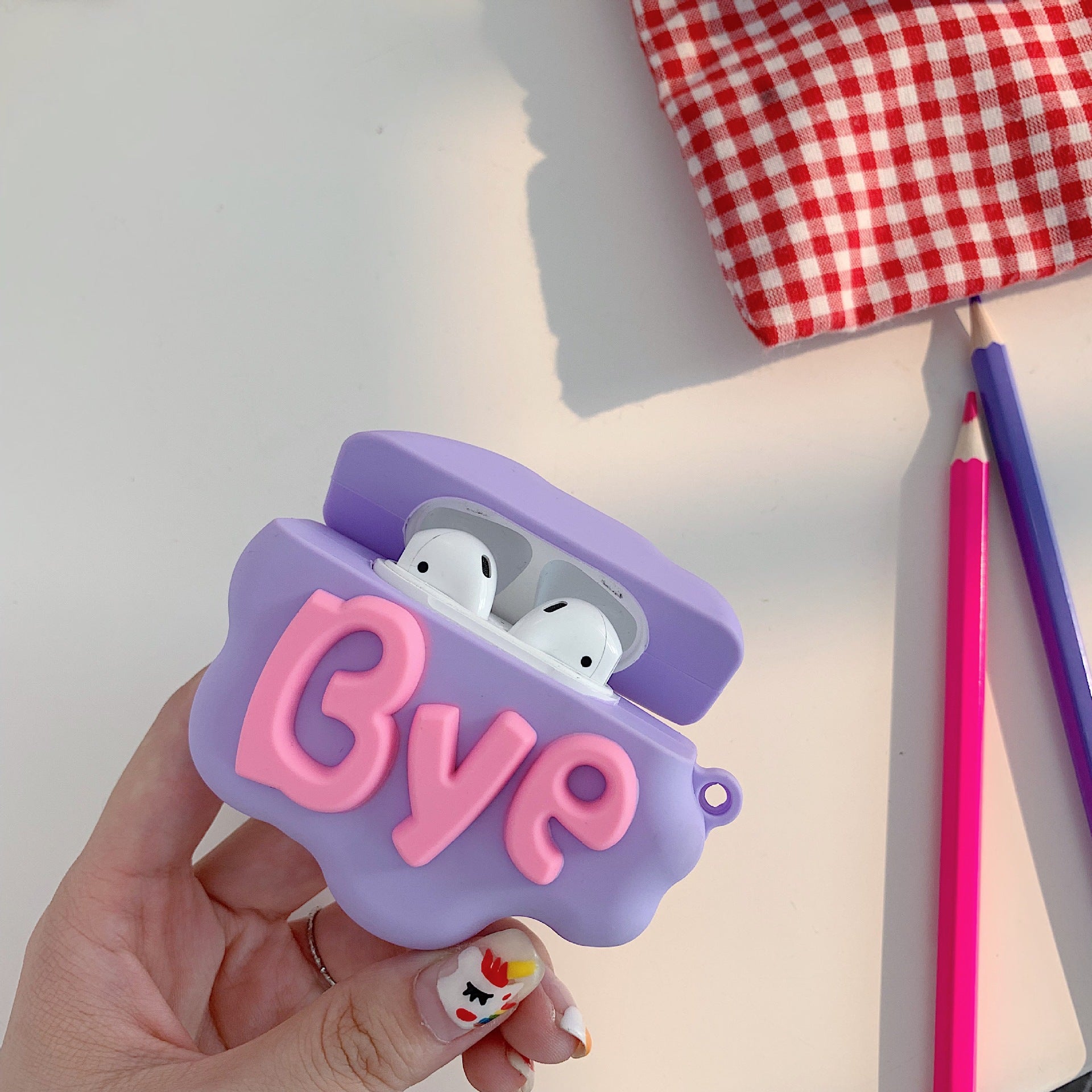 AirPod 2 Case 3D HI BYE Cloud Letter Cartoon Soft Silicone Wireless Earphone Cases For Airpods Case Cute Cover by Core Cases
