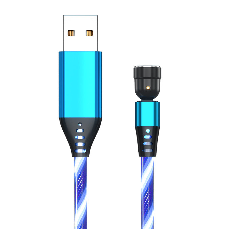 540 Rotate Luminous Magnetic Cable 3A Fast Charging Mobile Phone Charge Cable For LED Micro USB Type C For I Phone Cable by Core Cases