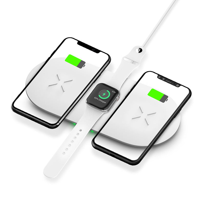 Double 15W Three-in-one Wireless Charger Double Fast Charge Suitable For Mobile Phone AirPod Watch 1-7 Generation by Core Cases