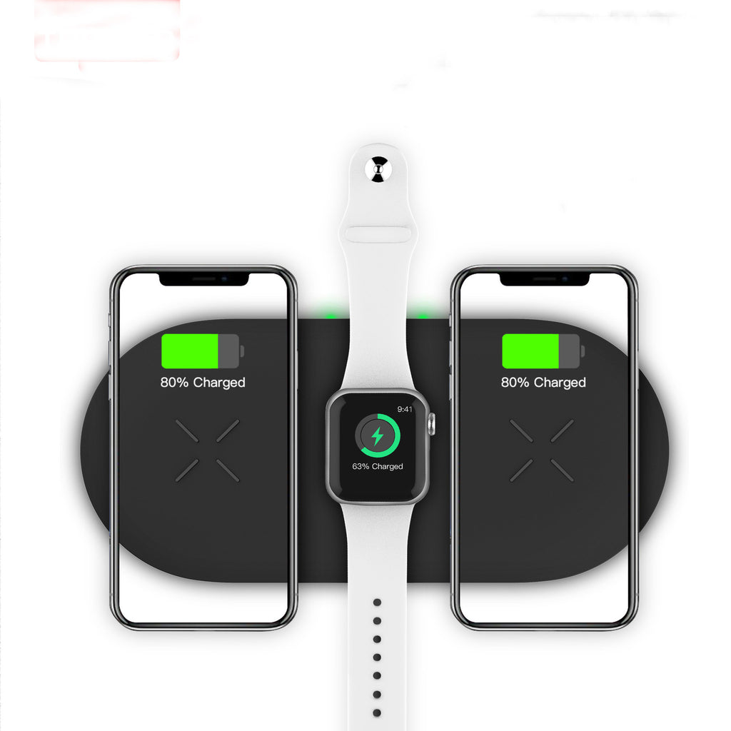 Double 15W Three-in-one Wireless Charger Double Fast Charge Suitable For Mobile Phone AirPod Watch 1-7 Generation by Core Cases