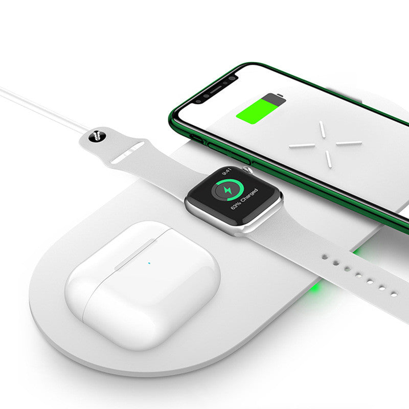 Double 15W Three-in-one Wireless Charger Double Fast Charge Suitable For Mobile Phone AirPod Watch 1-7 Generation by Core Cases