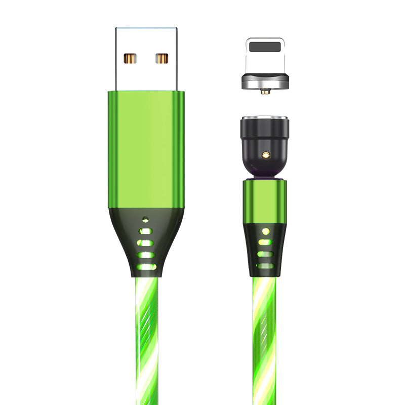 540 Rotate Luminous Magnetic Cable 3A Fast Charging Mobile Phone Charge Cable For LED Micro USB Type C For I Phone Cable by Core Cases