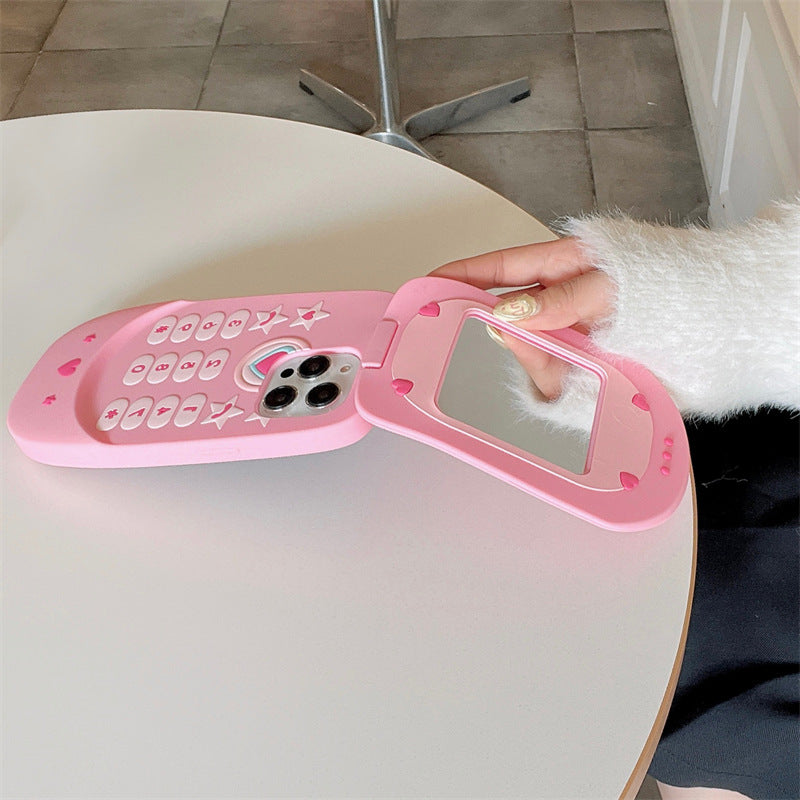 Flip Phone Shape Mirror Phone Case by Core Cases