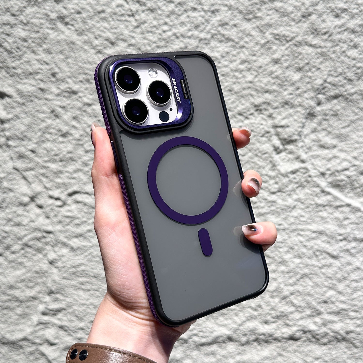 Invisible Lens Bracket Magnetic Phone Case Shockproof Drop Proof