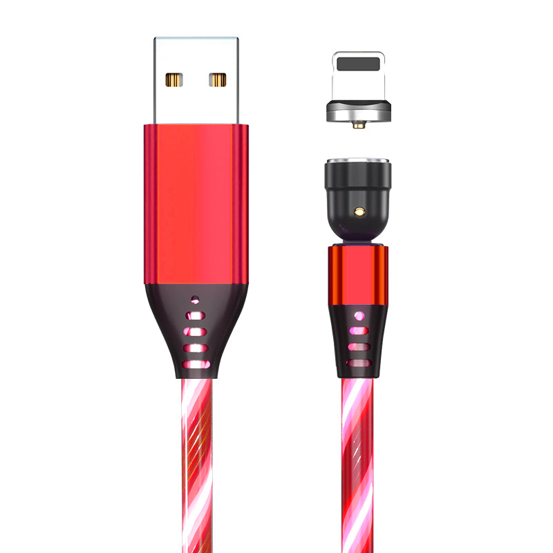 540 Rotate Luminous Magnetic Cable 3A Fast Charging Mobile Phone Charge Cable For LED Micro USB Type C For I Phone Cable by Core Cases