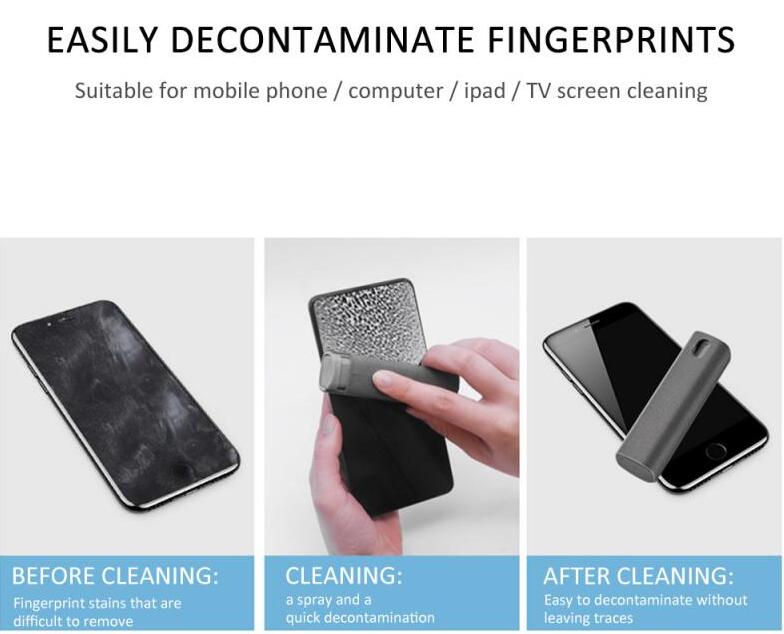 2 In 1 Phone Computer Screen Cleaner Kit For Screen Dust Removal Microfiber Cloth Set by Core Cases