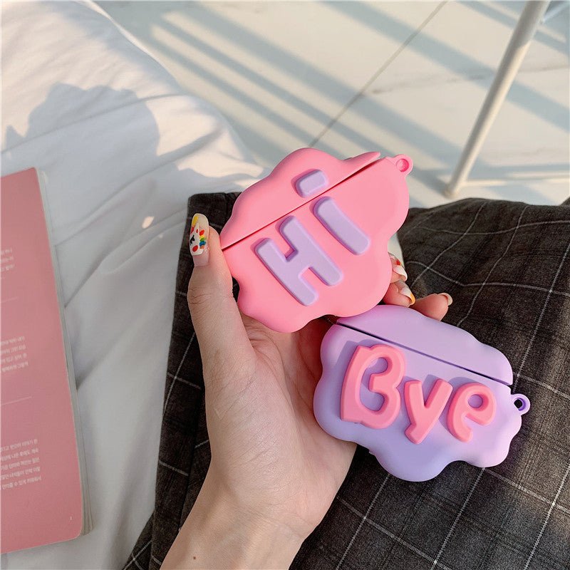AirPod 2 Case 3D HI BYE Cloud Letter Cartoon Soft Silicone Wireless Earphone Cases For Airpods Case Cute Cover by Core Cases