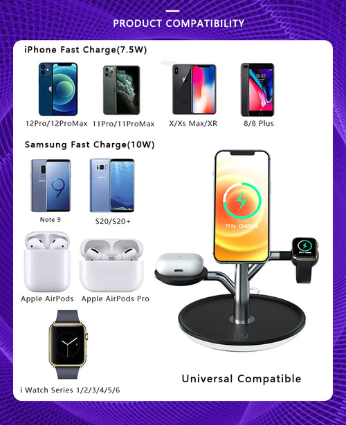 Universal Wireless Charging Stand for Iphone Apple Watch Airpods by Core Cases