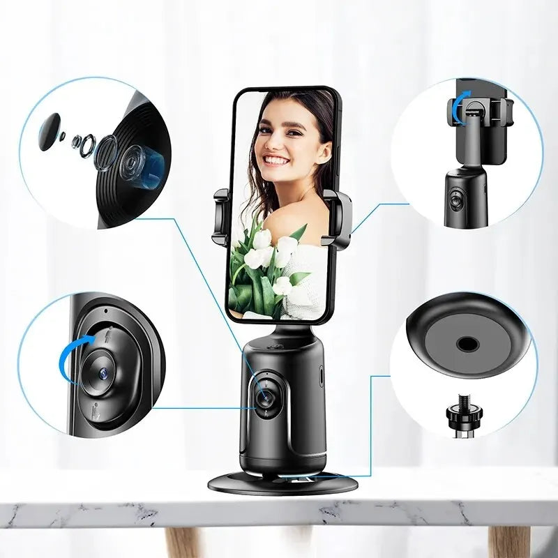 360 Auto Face Tracking Gimbal AI Smart Gimbal Face Tracking Auto Phone Holder For Smartphone Video Vlog Live Stabilizer Tripod by Core Cases