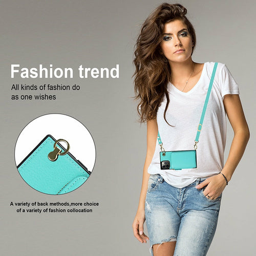 Zipper Wallet Case with Adjustable Crossbody Strap for iphone by Core Cases