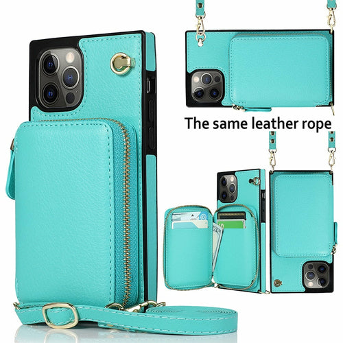 Zipper Wallet Case with Adjustable Crossbody Strap for iphone by Core Cases