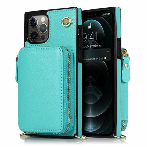 Zipper Wallet Case with Adjustable Crossbody Strap for iphone by Core Cases